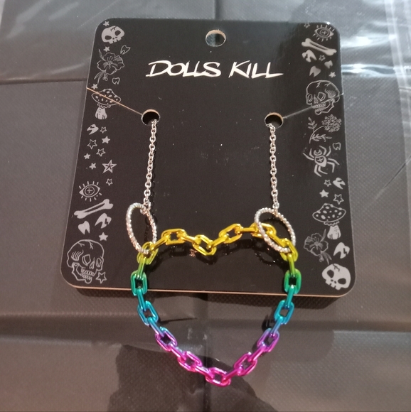 Dolls Kill Rainbow Heart Pendant Necklace (NWT) - Picture 7 of 7